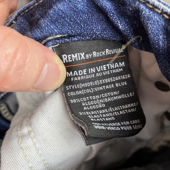 Remix by rock revival jeans women's 29x26 blue Stonewash ankle skinny - Picture 8 of 12